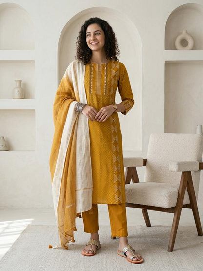Chanderi Silk Readymade Suit Set