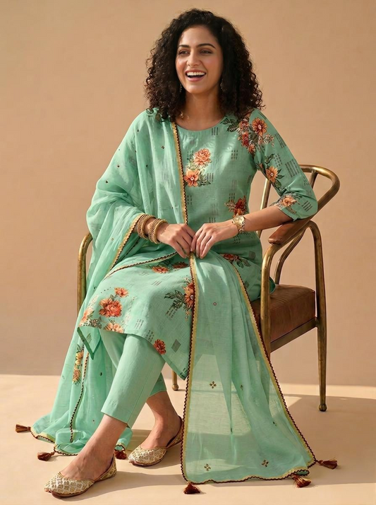 Pure Handloom Cotton Unstitched Suit Set