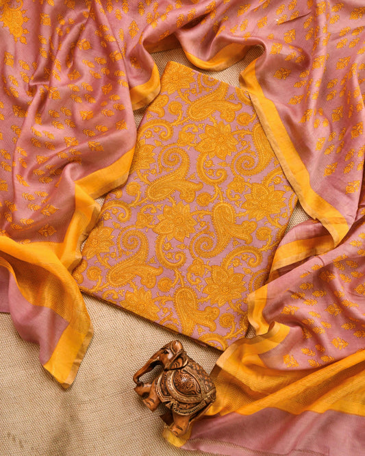 Pure Maheshwari silk Unstitched Suit
