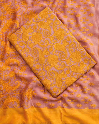 Pure Maheshwari silk Unstitched Suit