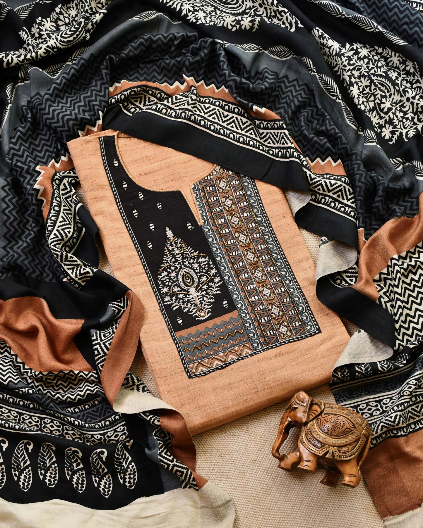 Pure Tussar Silk Unstitched Suit