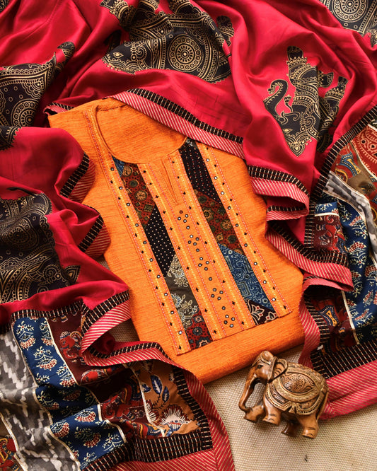 Pure Tussar Silk Unstitched Suit