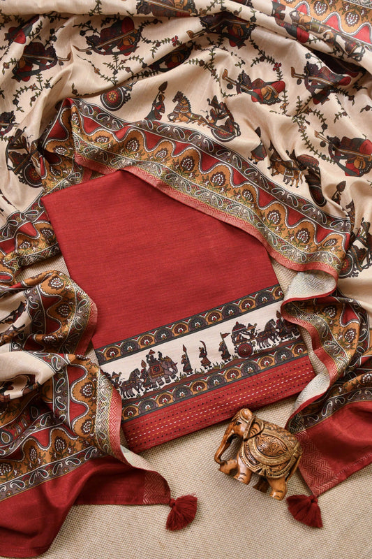 Pure Tussar Silk Unstitched Suit