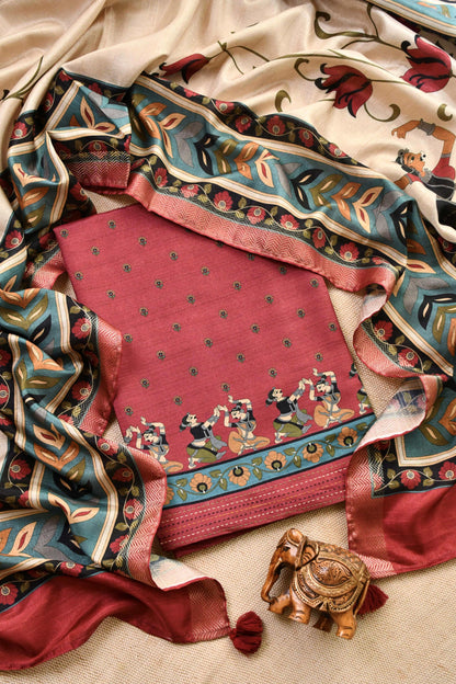 Pure Tussar Silk Unstitched Suit