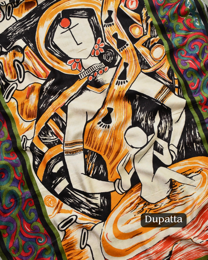 Pashmina Unstitched Suit with Artistic Dupatta