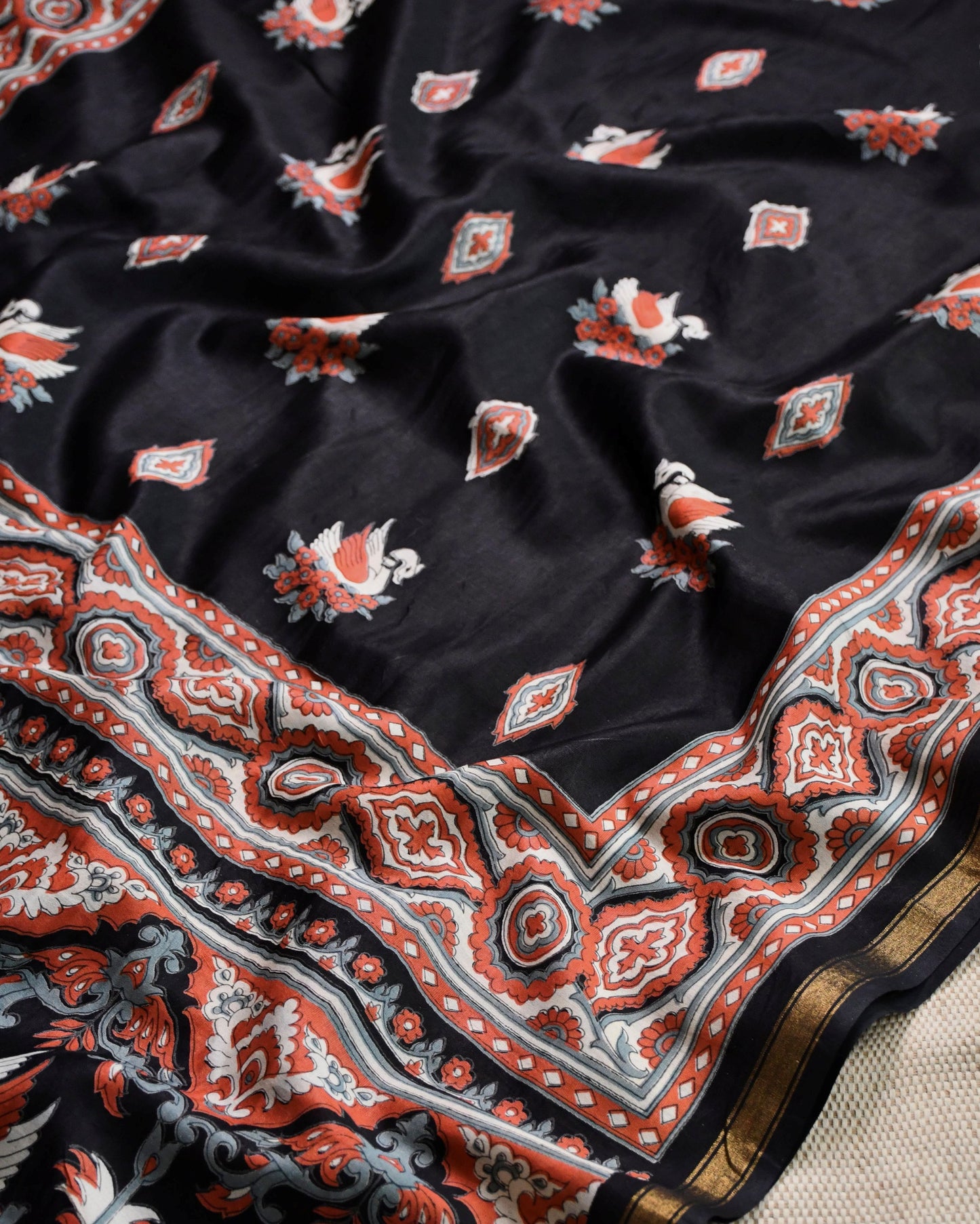 Pure Maheshwari silk  Unstitched Suit