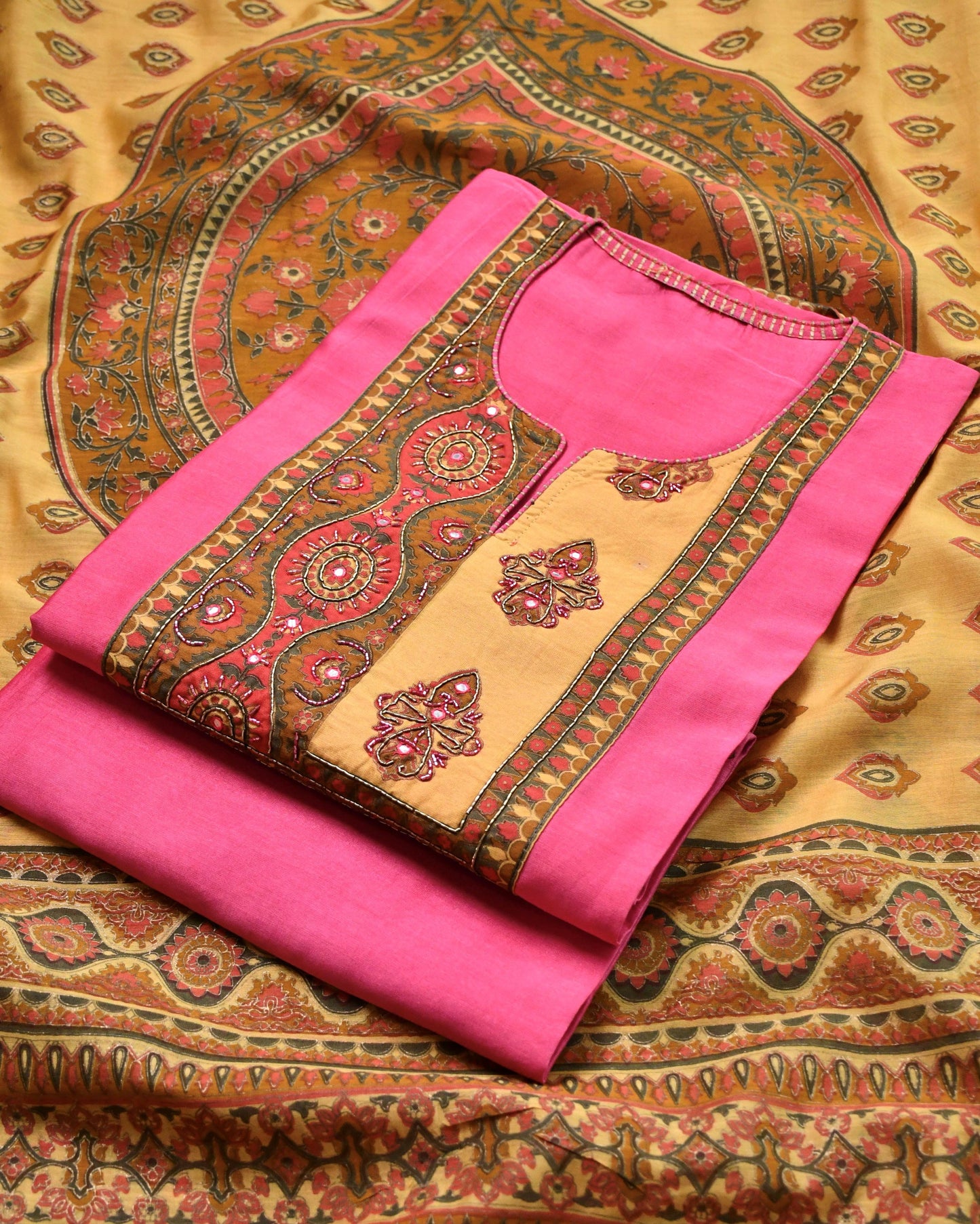 Pure Maheshwari silk  Unstitched Suit