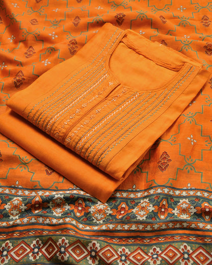 Pure Maheshwari silk  Unstitched Suit