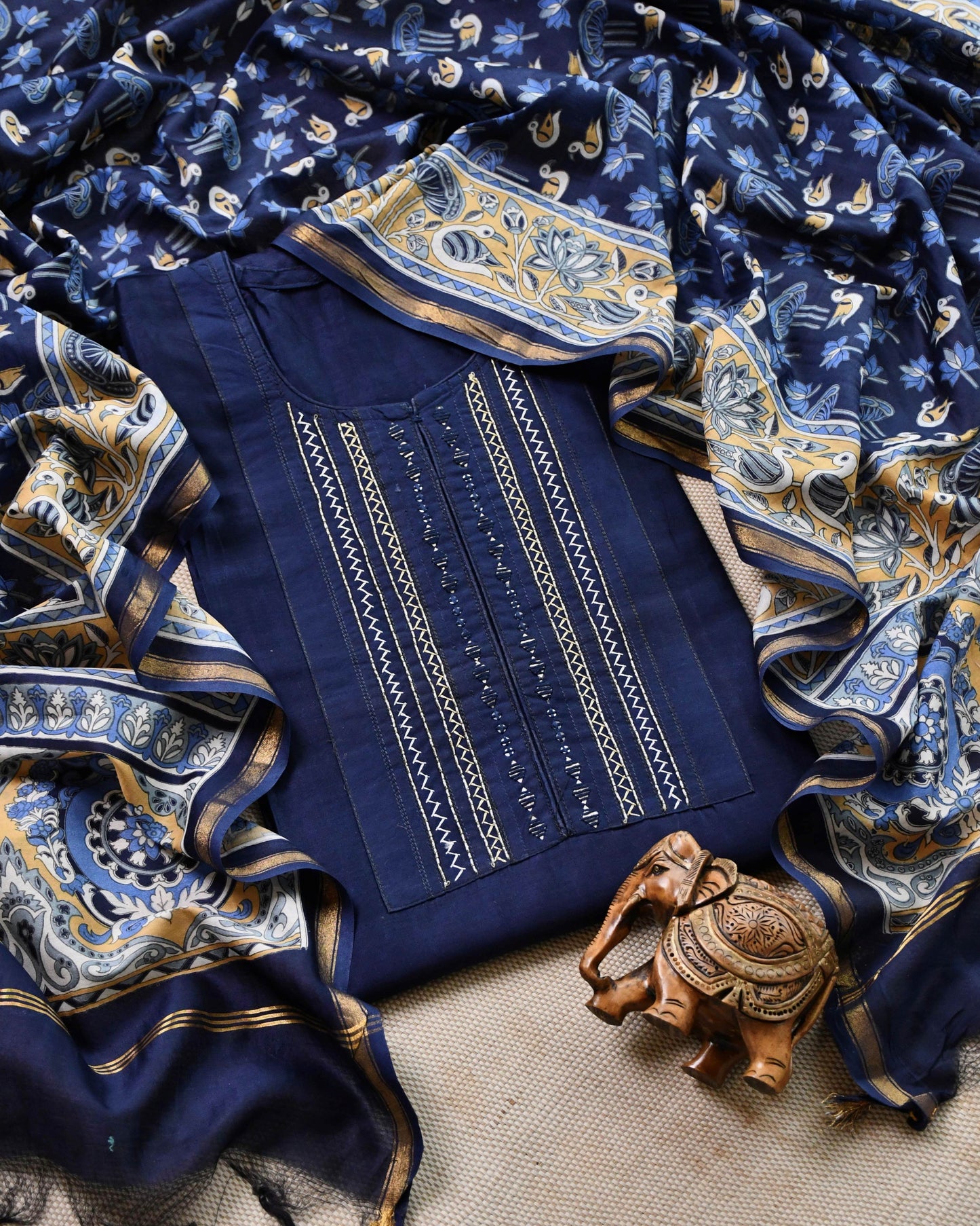 Pure Maheshwari silk  Unstitched Suit