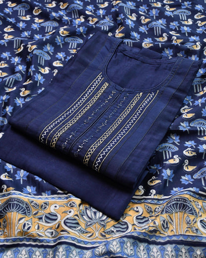 Pure Maheshwari silk  Unstitched Suit