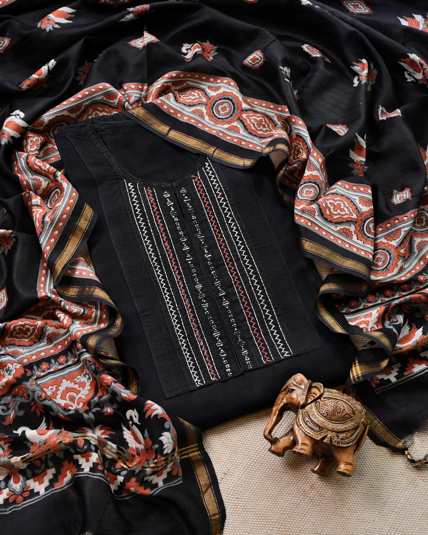 Pure Maheshwari silk  Unstitched Suit