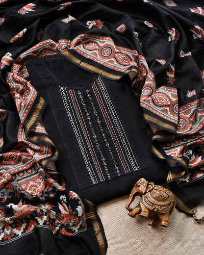 Pure Maheshwari silk  Unstitched Suit