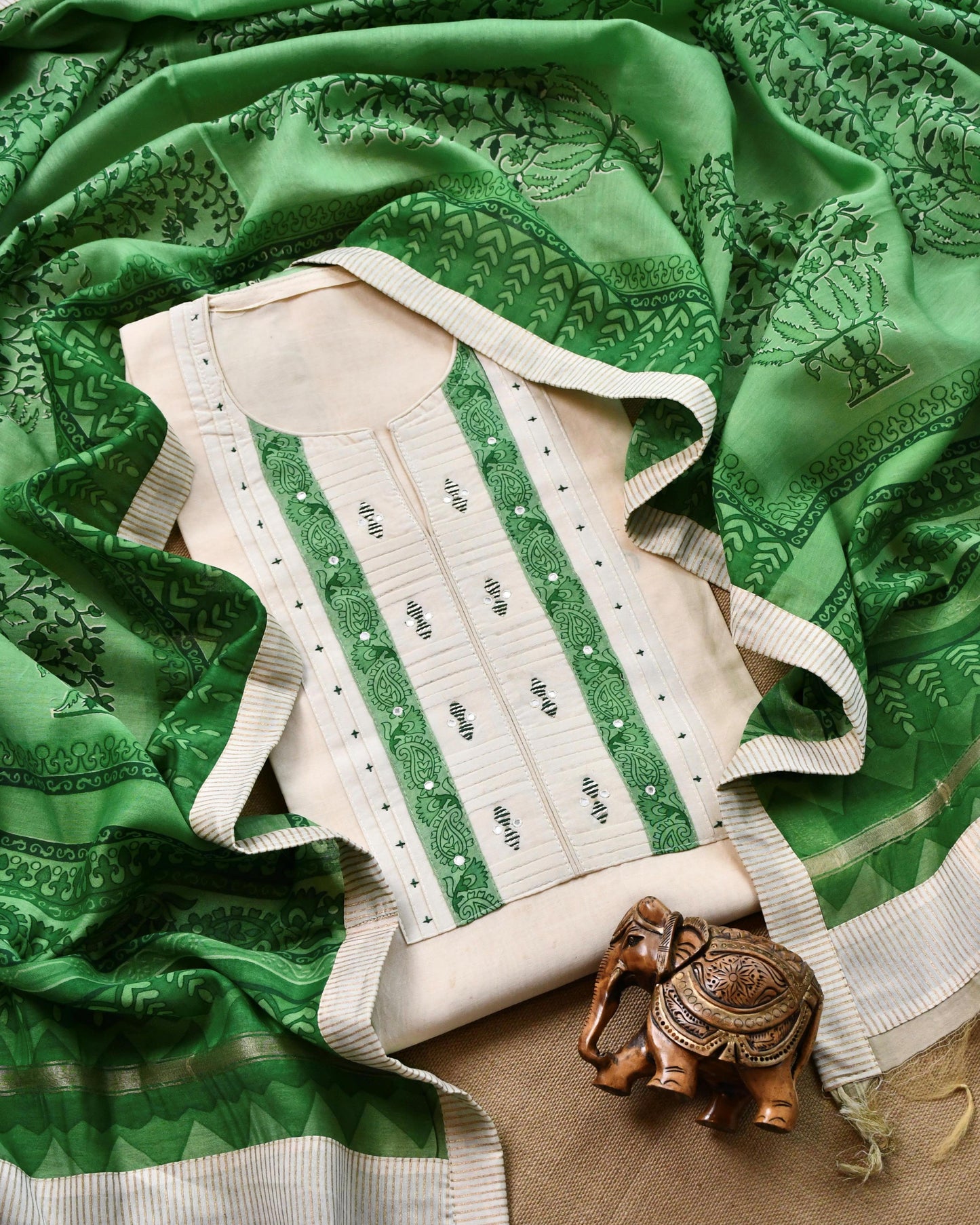 Pure Maheshwari silk  Unstitched Suit