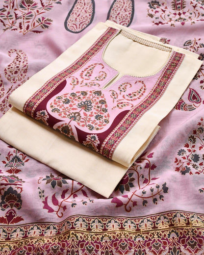 Pure Maheshwari silk  Unstitched Suit